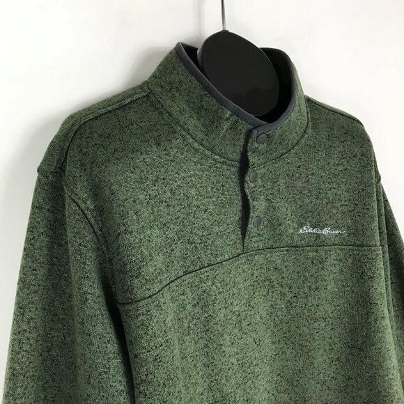 Eddie Bauer Radiator Fleece Snap Mock Pullover Men's XL Green Winter Outdoor - Picture 5 of 13